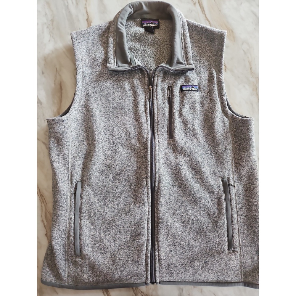 Patagonia Better Sweater Fleece Vest Logo Heather Grey Mens Size Large